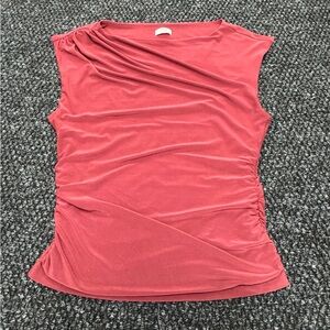 Wilfred Aritzia Draped Ruched Sleeveless Top Red Size Medium Minimalist